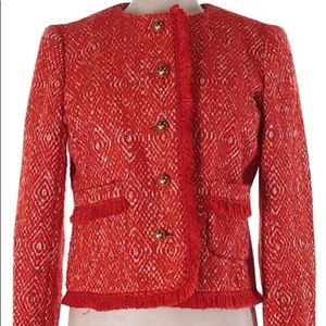 J.Crew Orange Tweed Blazer w/Gold Buttons - Sz 00